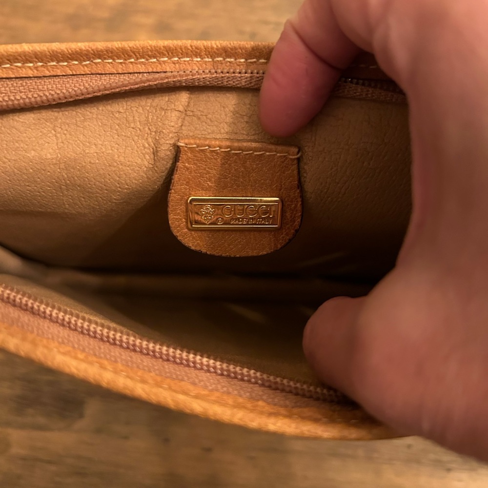 Authentic Vintage Gucci GG Monogram Clutch Bag Tan / Brown - Picture 7 of 15